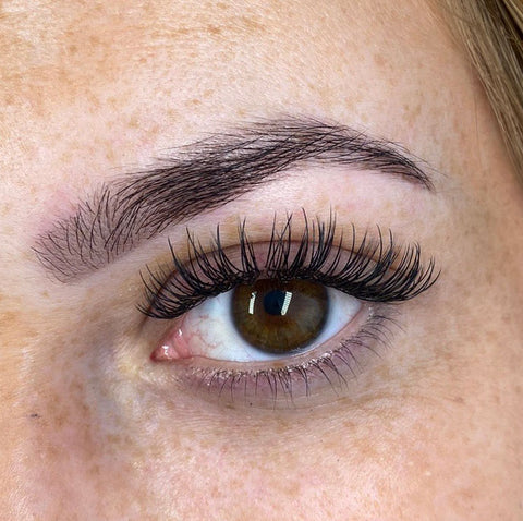 Brow tint during an eyebrow tint treatment