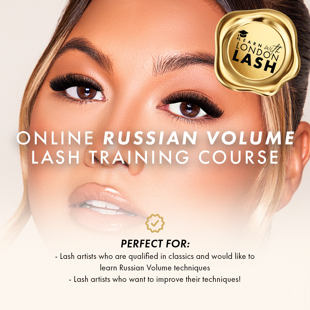Infographic Describing the Benefits of the Online Russian Volume Lashes Course