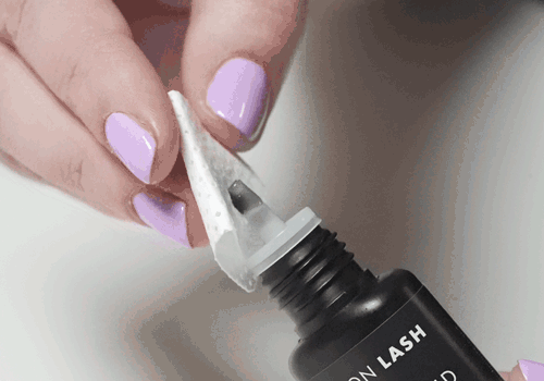 Glue Nozzle Wipe and Lash Glue Bottle GIF