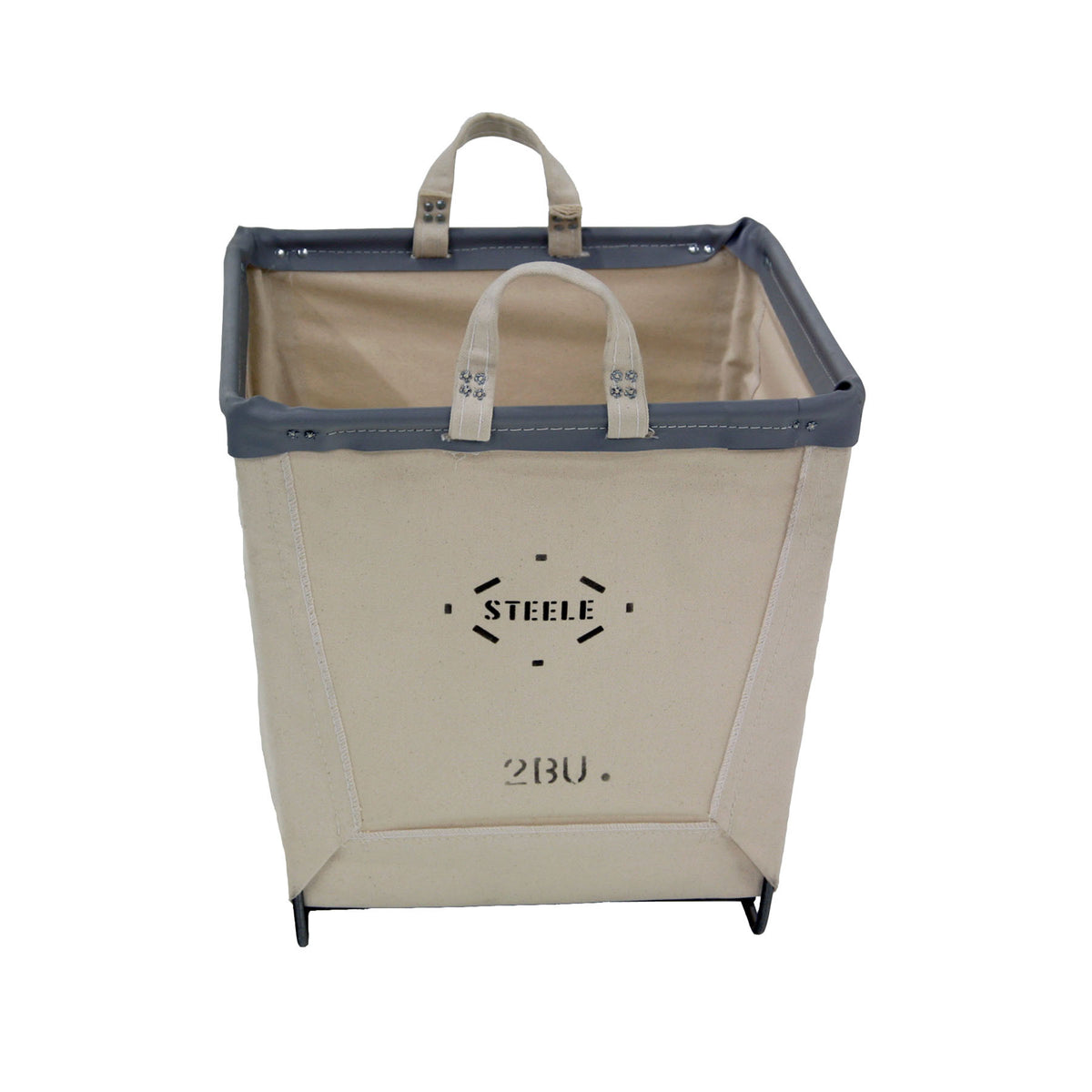 Canvas Square Carry Basket 2 Bu Steele Canvas Basket Corp   Steelecanvas Canvas Square Basket 185 2 Bu. Natural Grey Front 1200x1200 