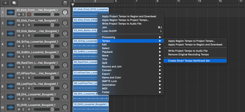 create smart tempo multitrack set