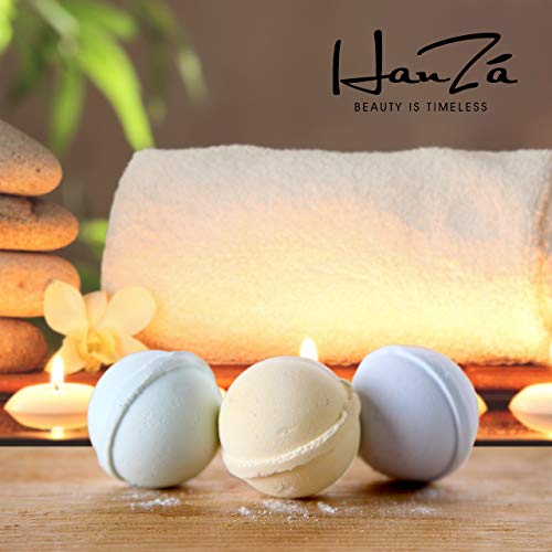 HanZá 8 Bath Bombs Gift Set Ideas - Vegan Gifts for Women, Mom, Girls, Teens, Her, Mothers, Wife - Ultra Comforting Spa Fizzies - Add to Bath Bubbles, Bath Beads, Bath Pearls & Flakes