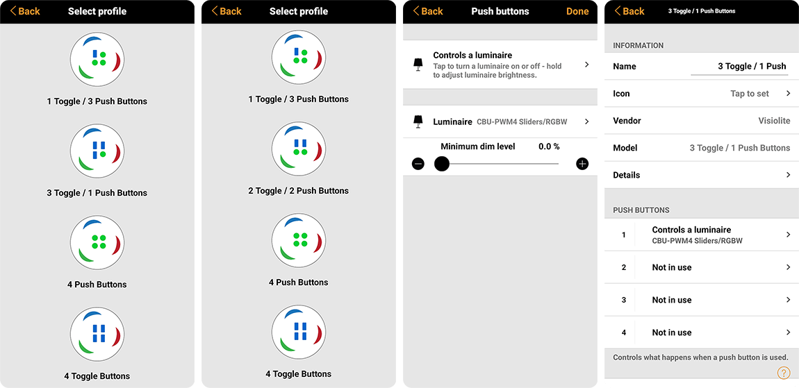 X-Pack Profiles in Casambi App