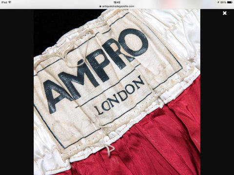 official ampro boxing shorts worn by ali in his bout against henry cooper