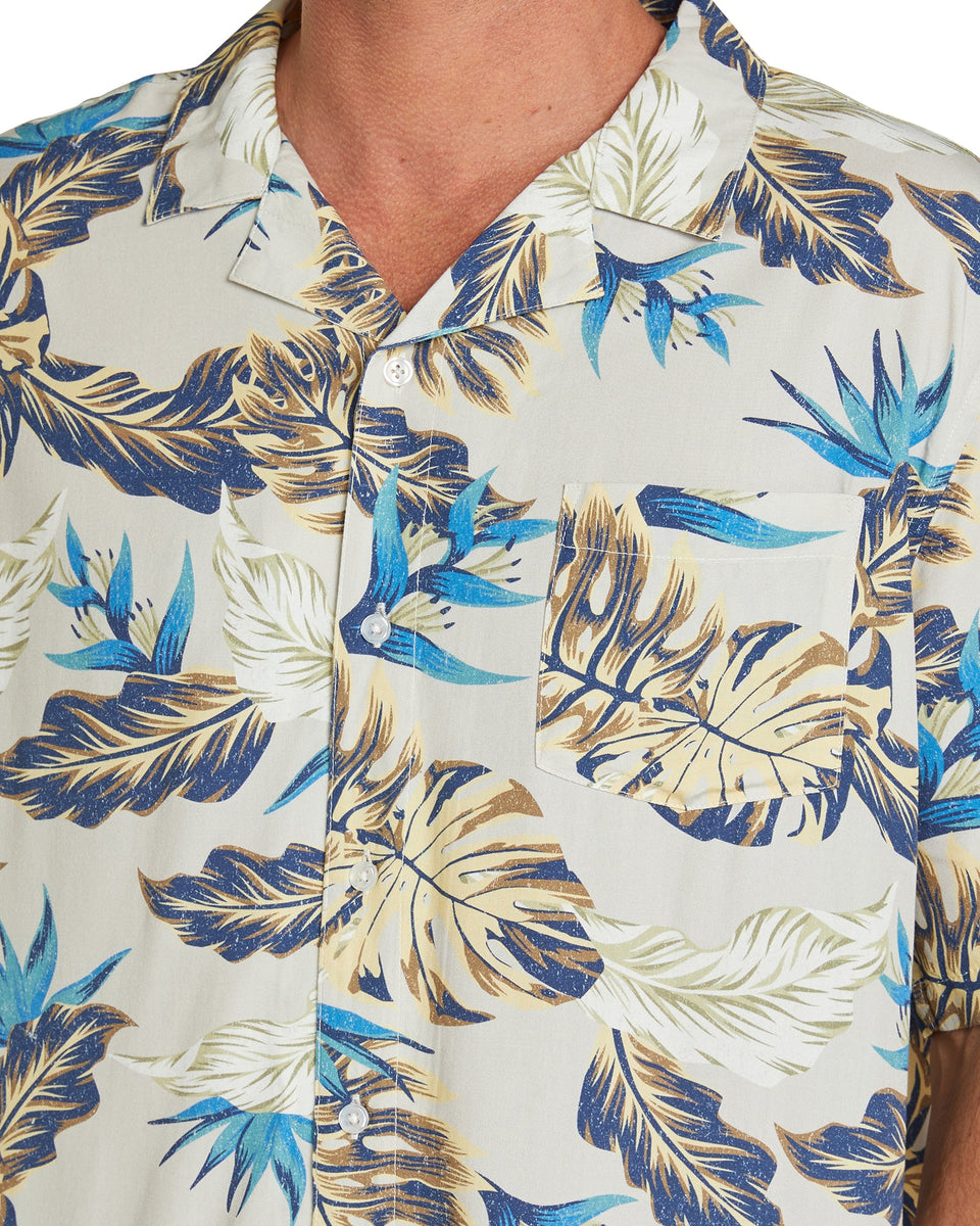Mens - Aloha Short Sleeve Shirt - Tropical Fade - Stone – SURF SIDE SPORTS