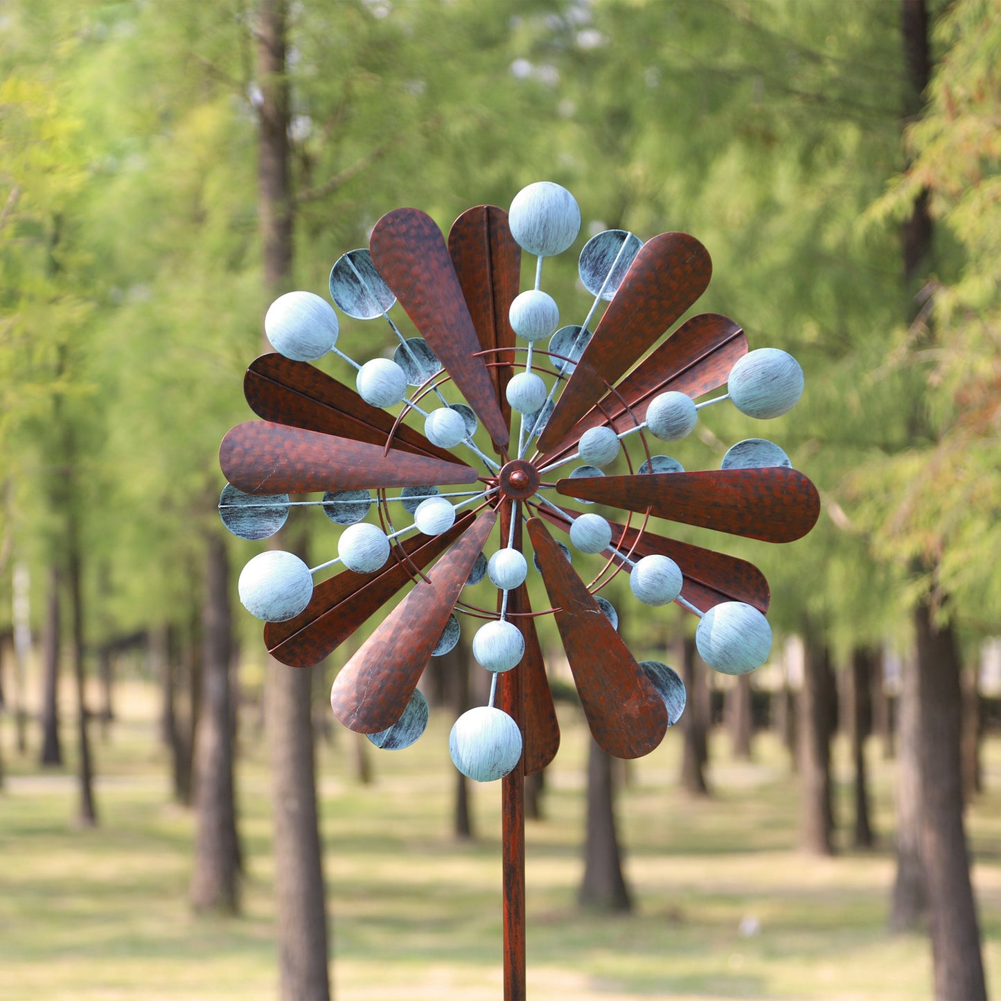 Lovetti Unique and Magical Metal Windmill-Kinetic Metal Wind Spinners with Metal Garden Stake