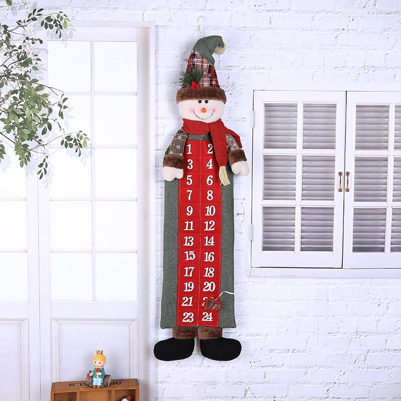 Lovetti Santa Claus Advent Calendar Santa Claus Snowman 3D Doll Applique Wall Calendar 24 Day Countdown Calendar New Year decorations