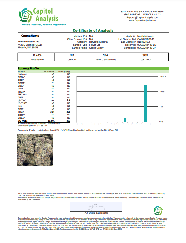 Cotton Candy THCa Flower Lab Report
