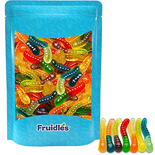 Sugar-Free Gummi Worms Candy, Fruit Flavored Gummies