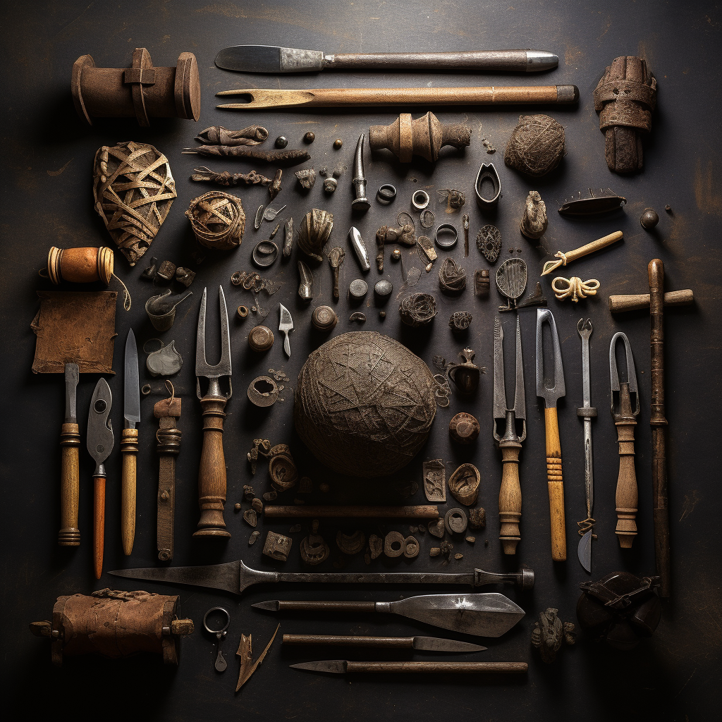 Antike Werkzeuge aus dem Mittelalter