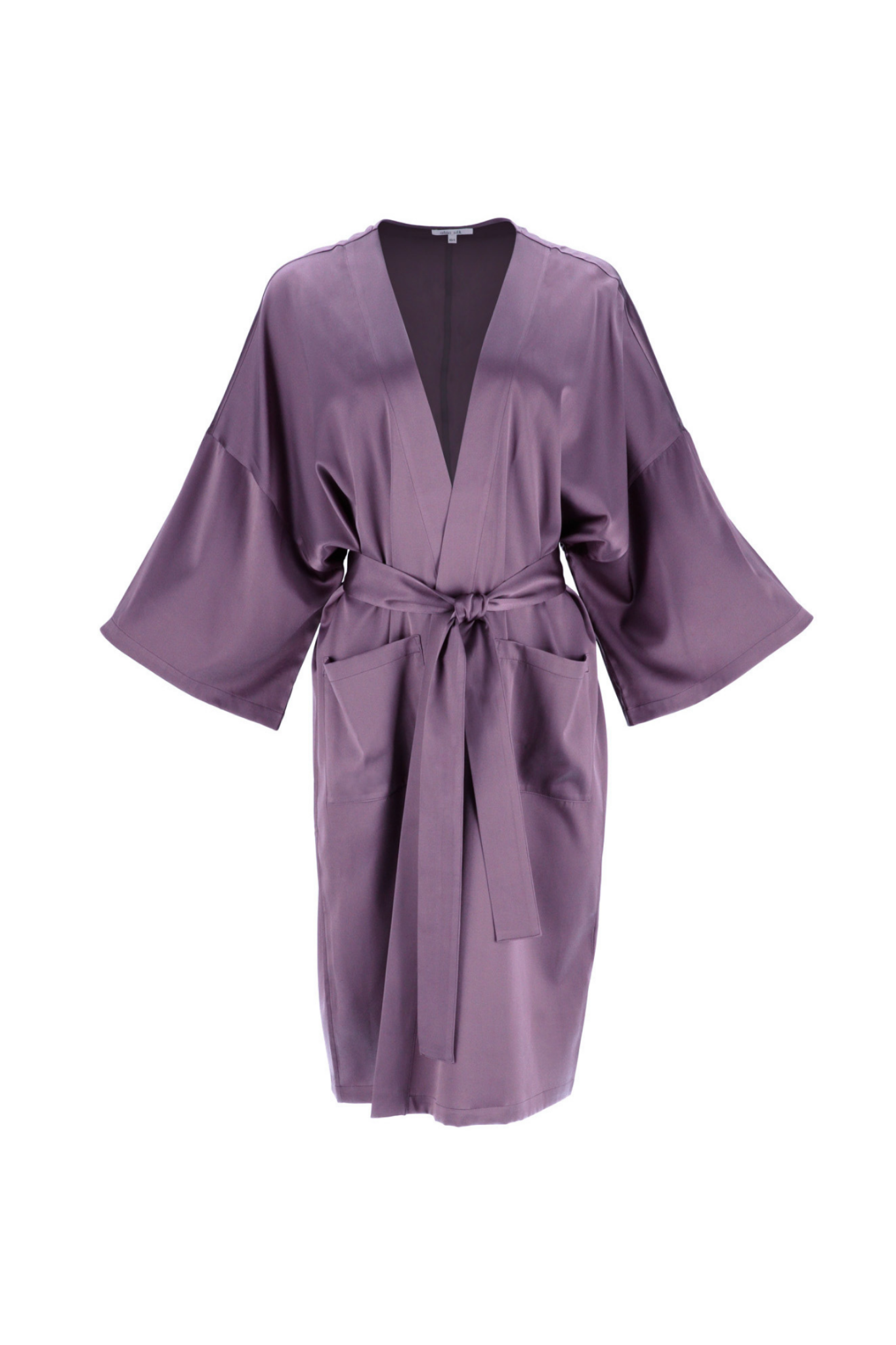 Women's Long Silk Robe 'Meteya' in Noble Purple