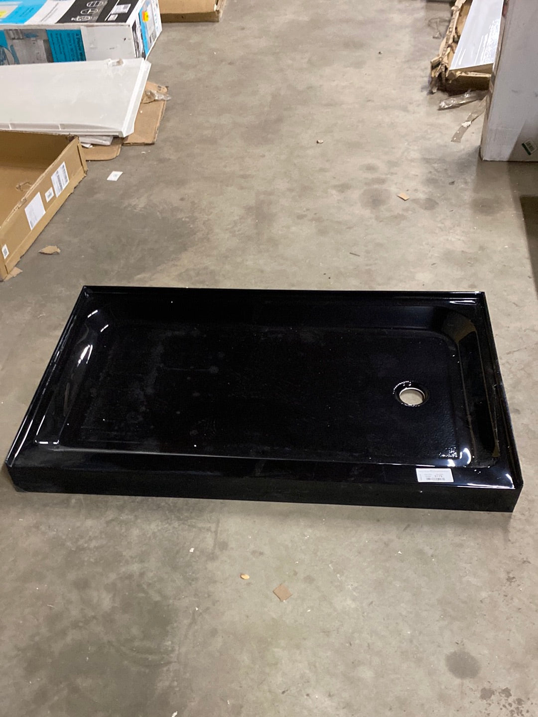 Voltaire 60 in. x 36 in. Acrylic Single-Threshold Right Drain Shower Base in Black