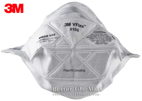 3M 9105 VFlex™ Particulate Respirator, N95 face mask www.betterlifemart.com