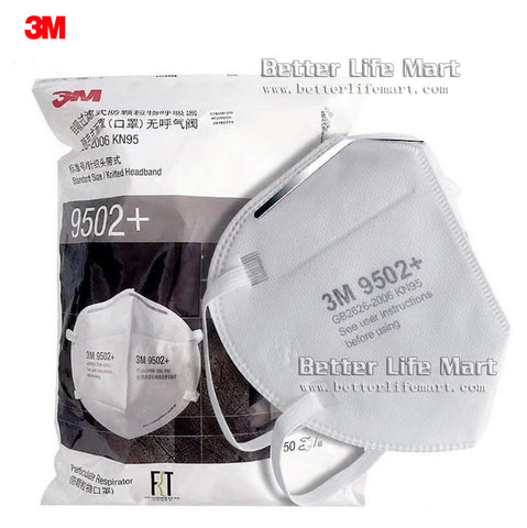 3M 9502+ KN95  Particulate Respirator Face Mask   www.betterlifemart.com