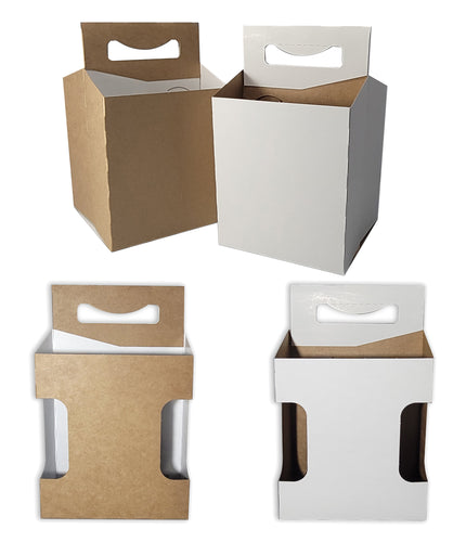 Cardboard Carrier, White 12 oz Bottle Carrier