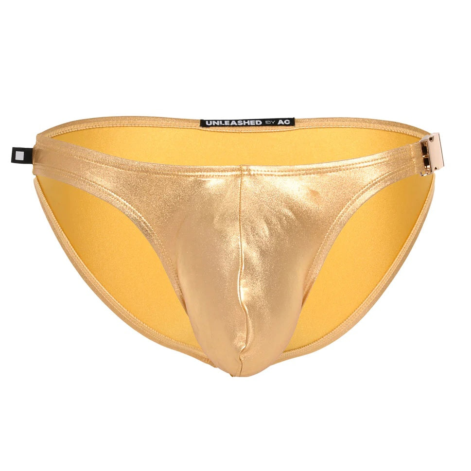 Andrew Christian Unleashed Golden Buckle Bikini Swimwear for Men Johnnies Closet
