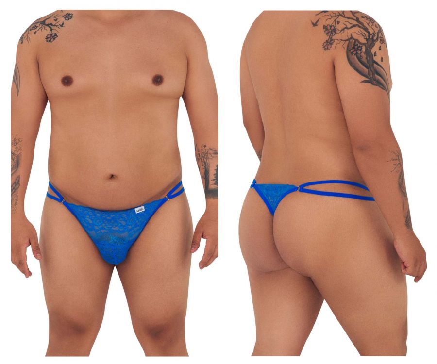 CandyMan 99421X Lace G-String Thongs Royal Blue Mens Underwear Johnnies Closet