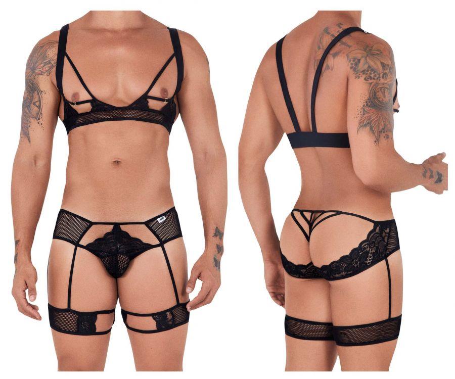 CandyMan 99527 Cut Out Top and Garter Thong Set Mens Underwear Johnnies Closet