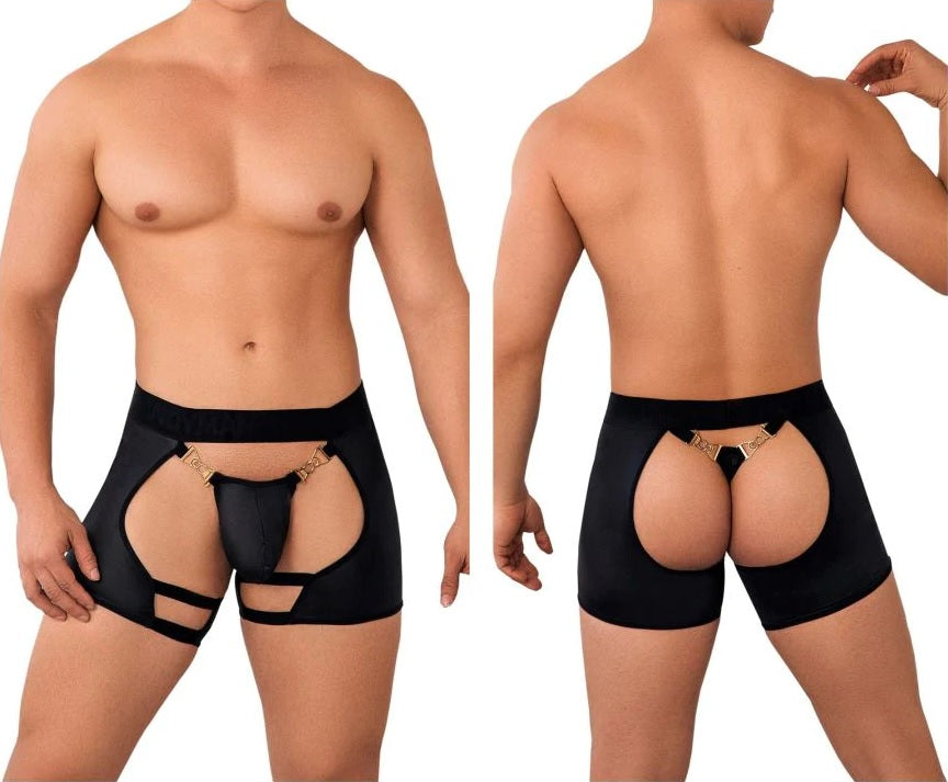 CandyMan 99637 Chaps Thongs Black Mens Underwear Johnnies Closet