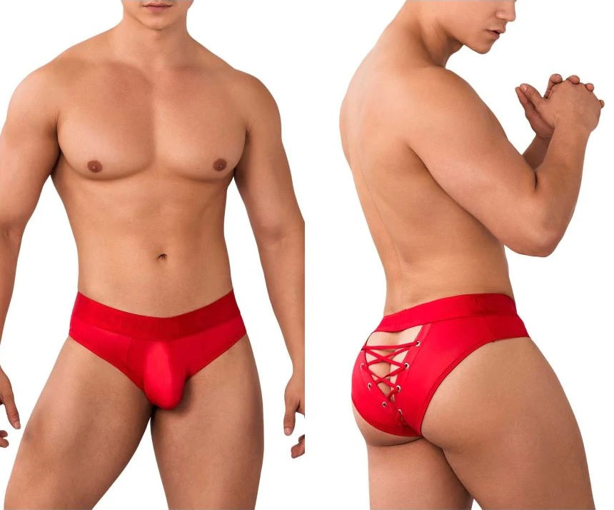 CandyMan 99641 Shorty Briefs Red Mens Underwear Johnnies Closet