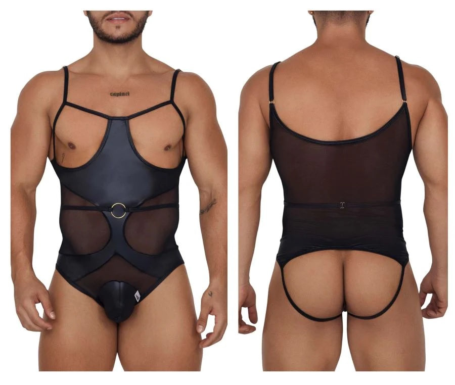 CandyMan 99670 Harness Bodysuit Black Johnnies Closet Mens Underwear