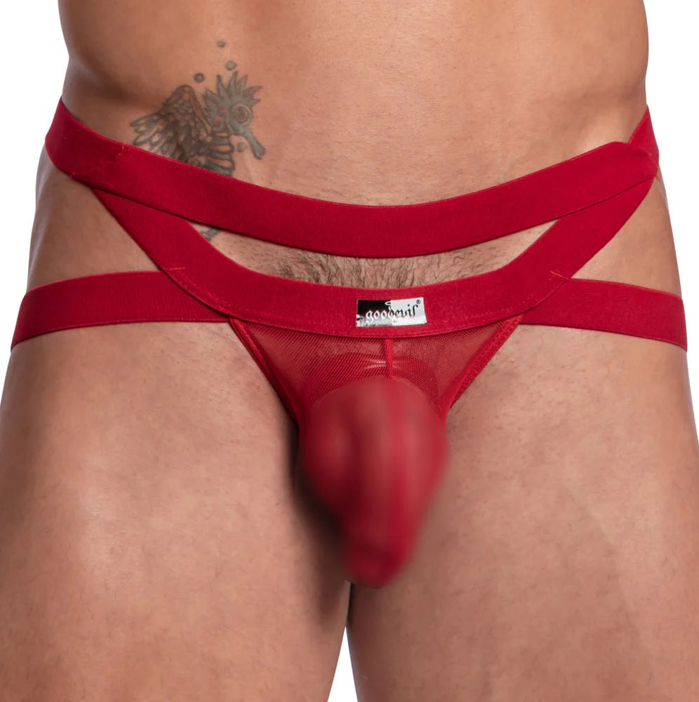 Good Devil GDE064 Jockstraps Criss-Cross Straps Red Mens Underwear Johnnies Closet