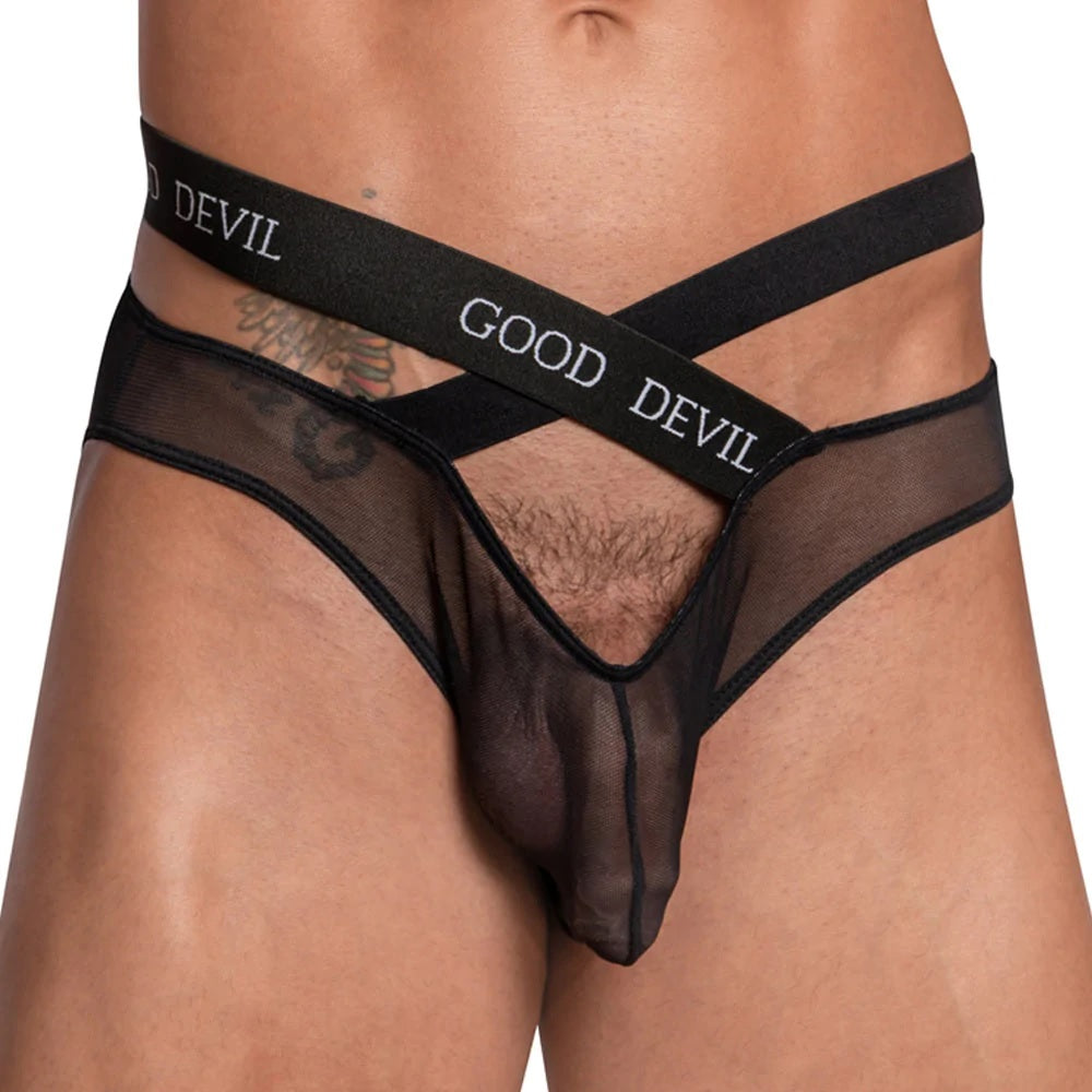 Good Devil GDI034 See-Through Pouch Bikini Black Mens Underwear Johnnies Closet