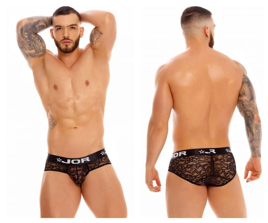 JOR 1379 Romance Lace Briefs Black Mens Underwear Johnnies Closet