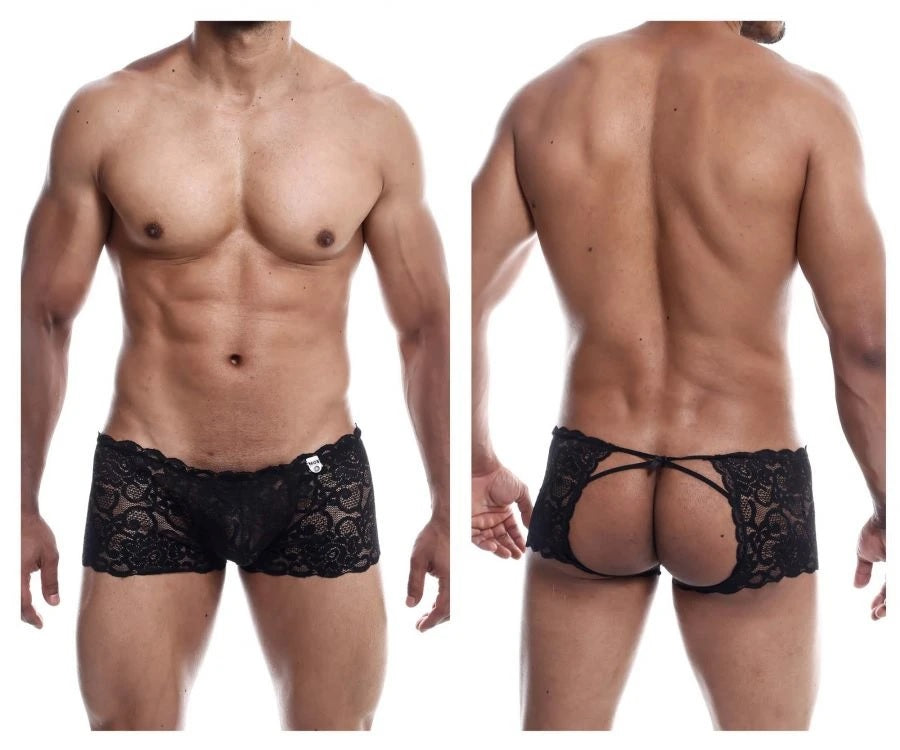 Male Basics MBL53 Lace Trunks Black Mens Underwear Johnnies Closet