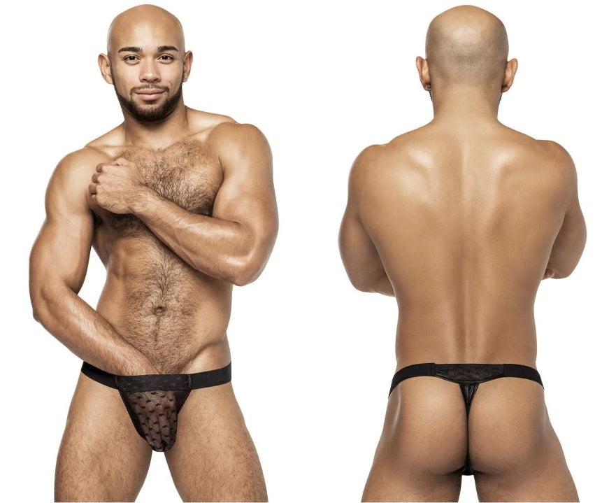 Male Power 454-279 Heart Breaker Micro Thong V Black Mens Underwear Johnnies Closet