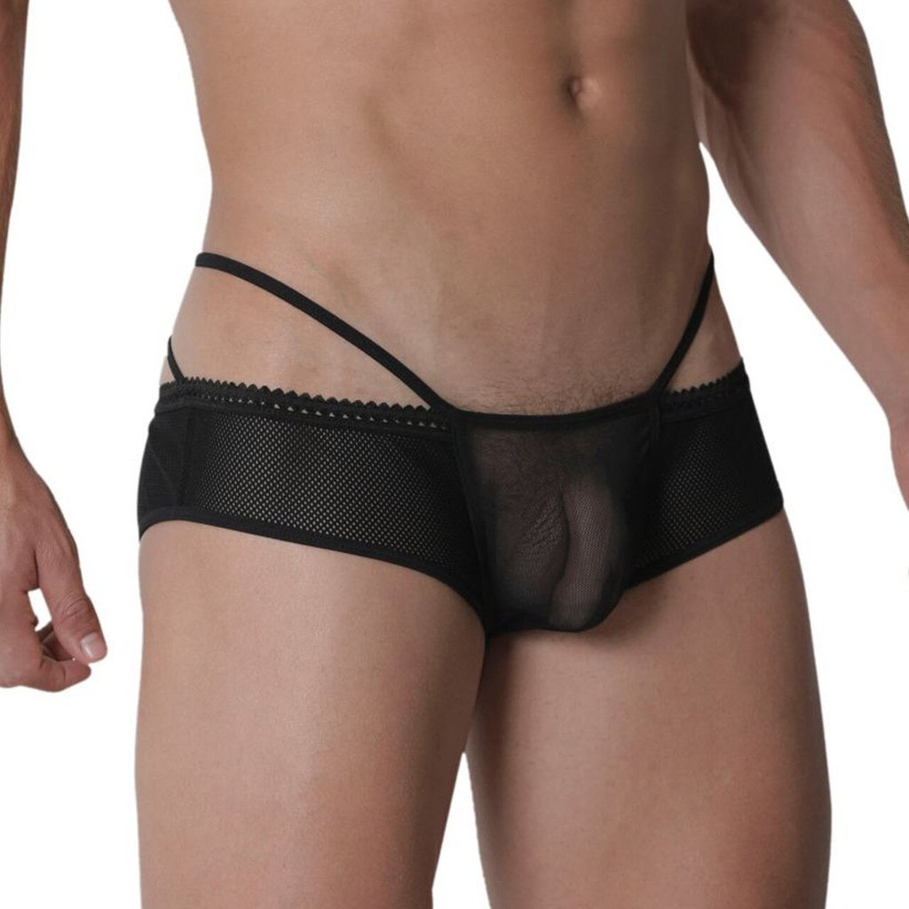 Hidden Seduction Mesh Bikini Brief with Back Straps Mens Underwear Johnnies Closet