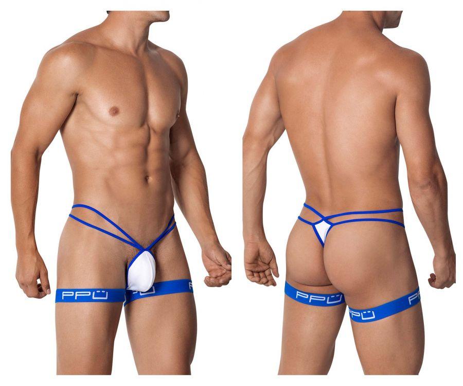 PPU 2110 Garter Thongs Blue Mens Underwear Johnnies Closet