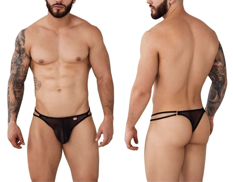 Pikante 1022 Rimini Thongs Black Mens Underwear Johnnies Closet