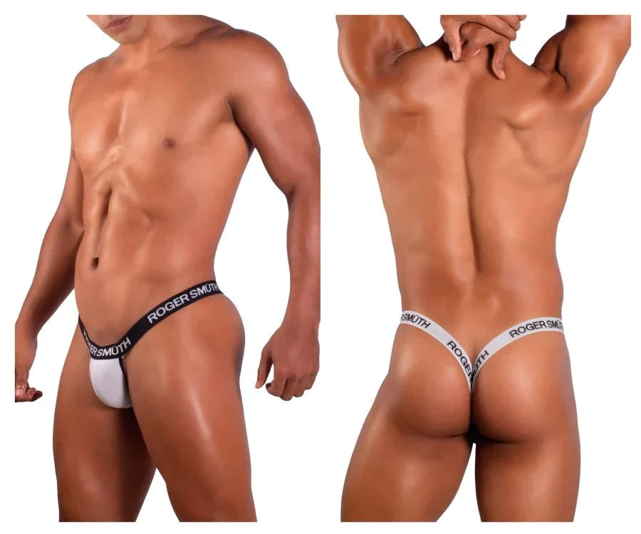 Roger Smuth RS074 G-String with V Back White Mens Underwear Johnnies Closet