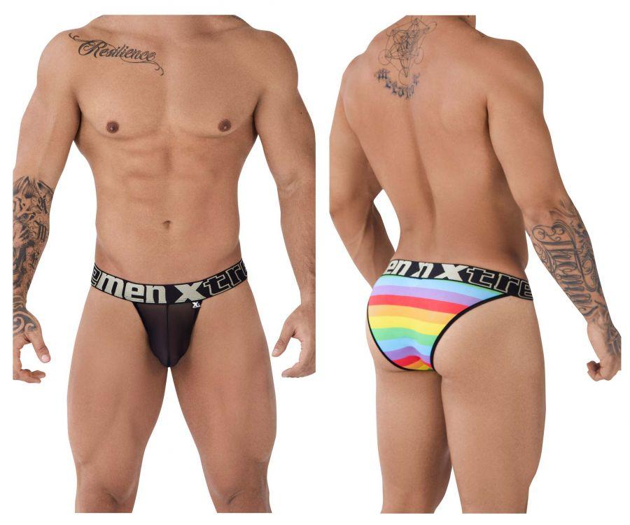 Xtremen 91082 Microfiber Pride Bikini Black Mens Underwear Johnnies Closet