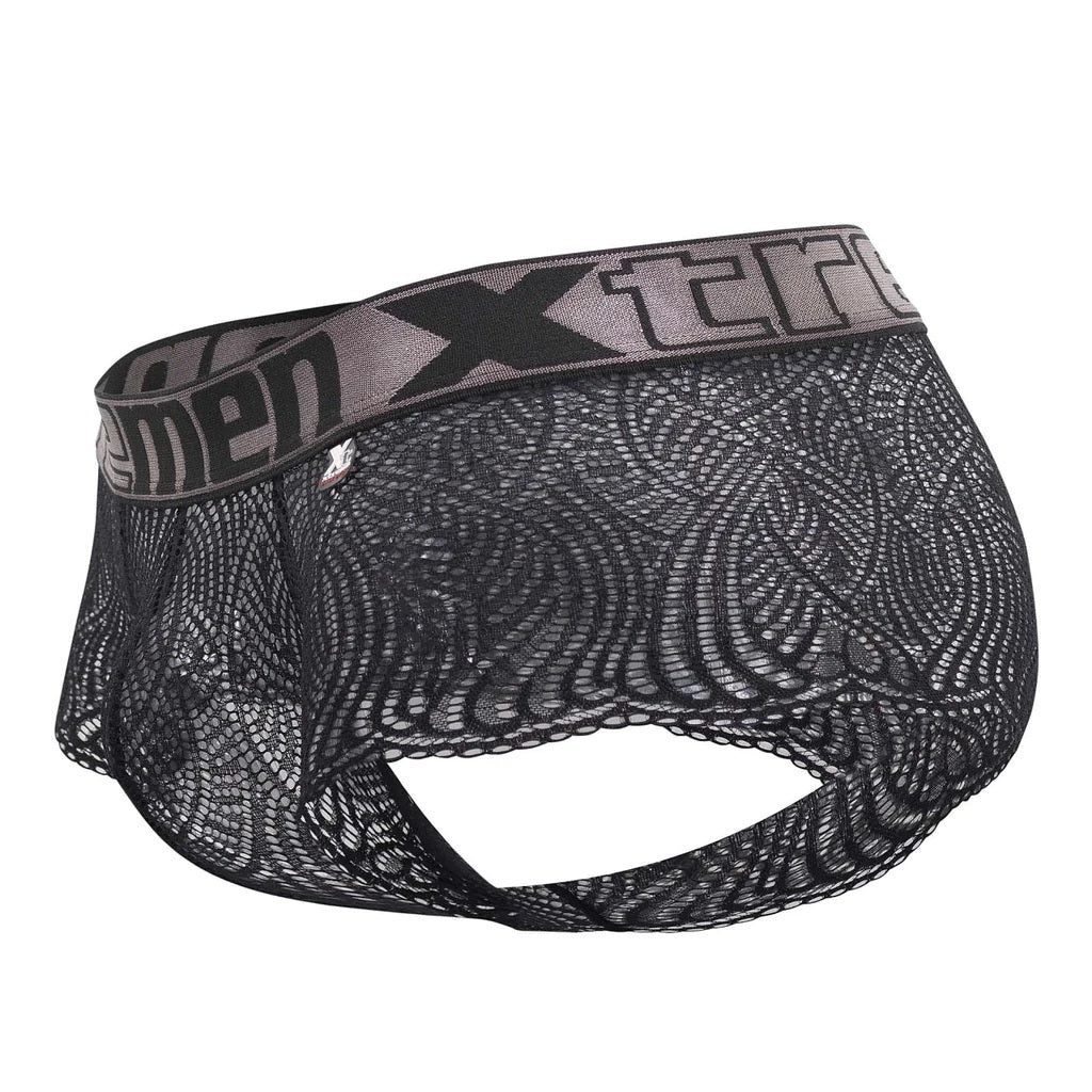 Xtremen 91123 Chic Lace Briefs Black Mens Underwear Johnnies Closet