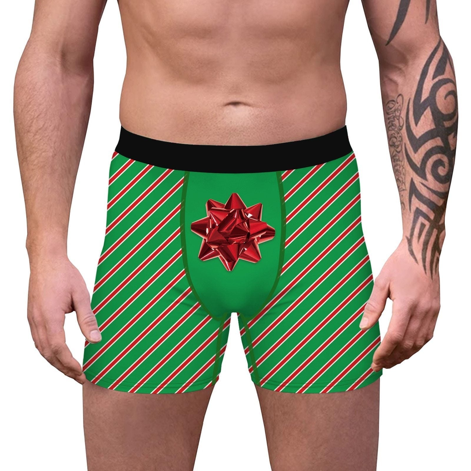 SALE - XMAS GIFT - Mens Christmas Diamond Printed Boxer Shorts with De