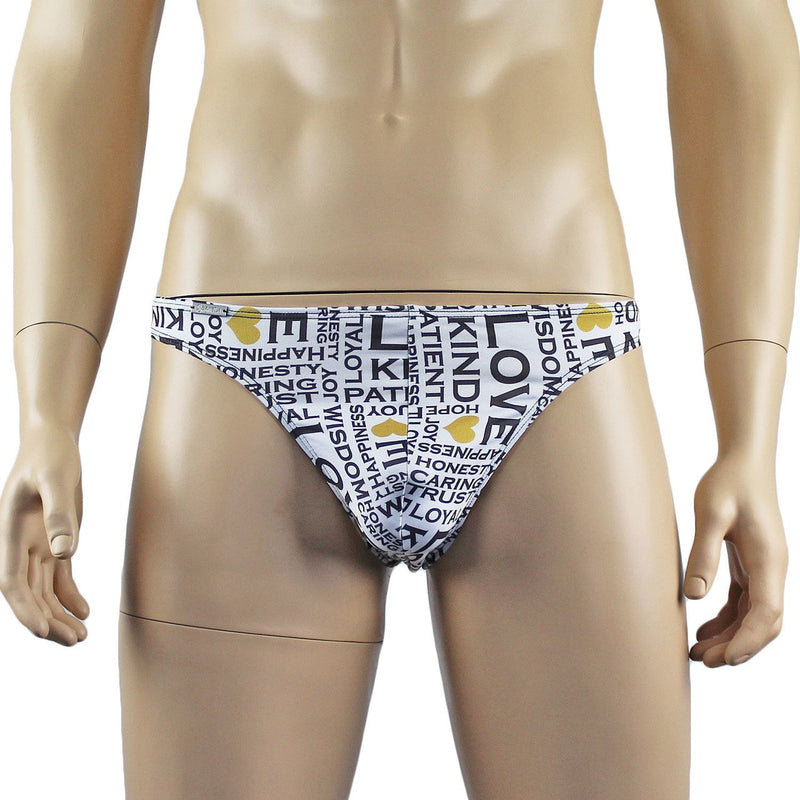 Mens Inspirational Love and Happiness Full Front Thong