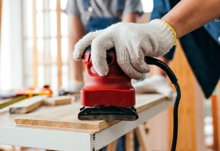 Sanding Wood Surface with a Sander