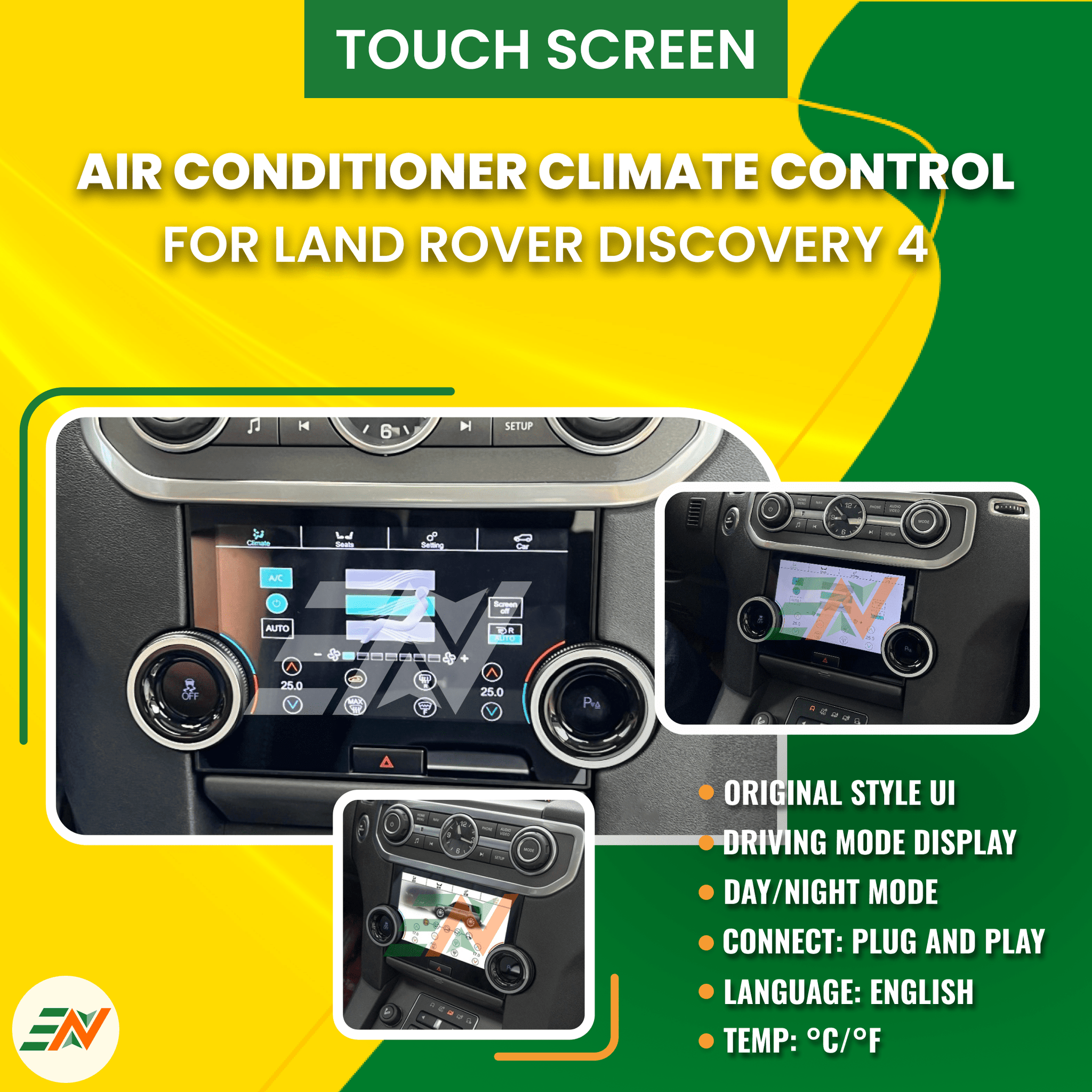 Euronavigate Air conditioner touch screen climate control for Land Rover Discovery 4