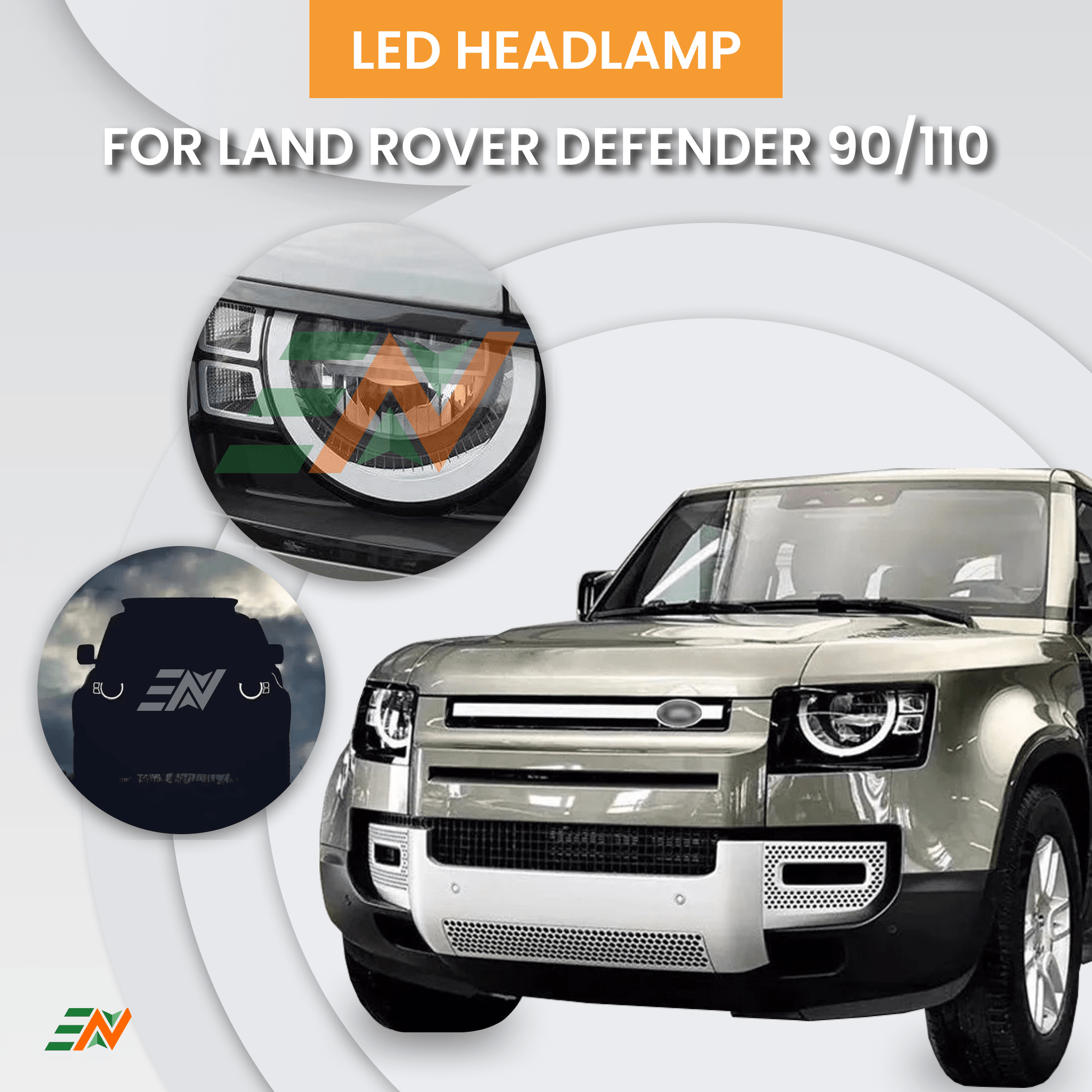 Euronavigate Original LED headlamp assembly for Land Rover Defender 90 110
