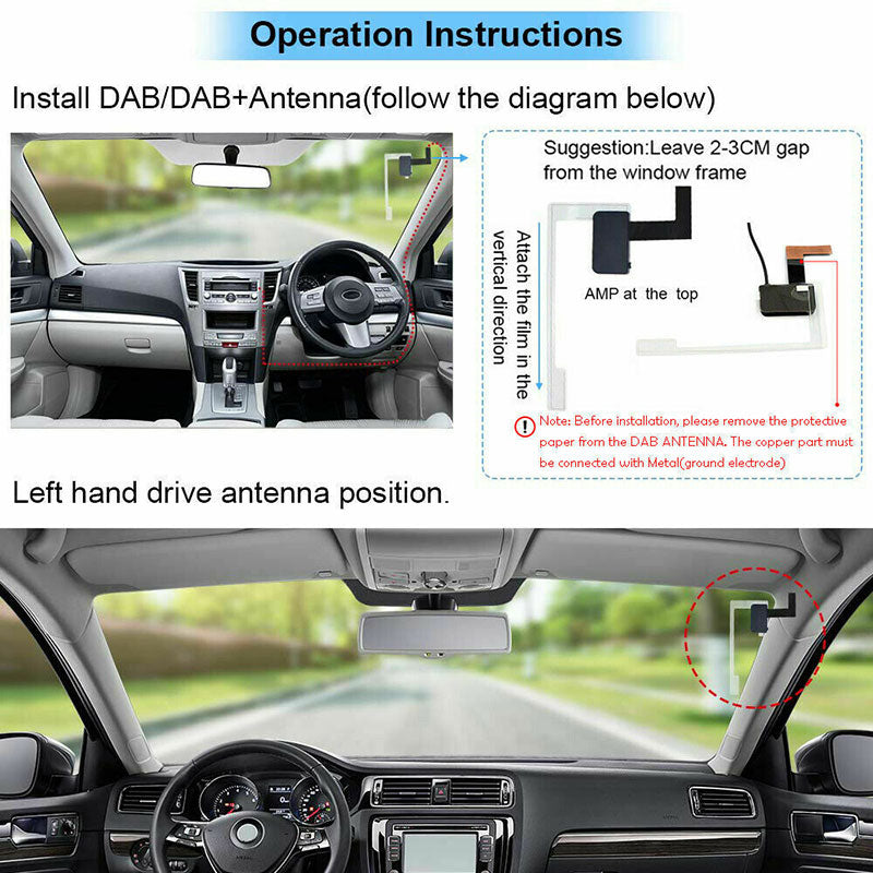 Euronavigate USB Car DAB Antenna Digital Broadcast DAB + Radio Box Receiver Adapter for Android Car Radio Applicable For Europe Australia