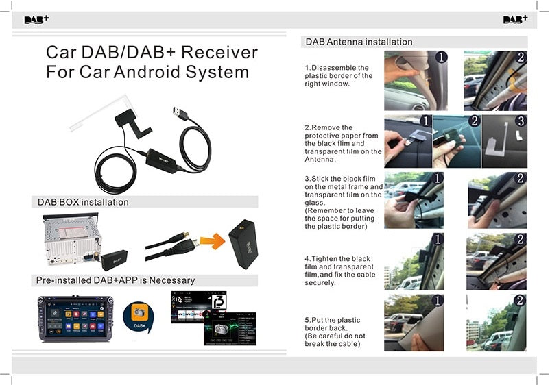 USB Car DAB Antenna Digital Broadcast DAB + Radio Box Receiver Adapter for Android Car Radio Applicable For Europe Australia