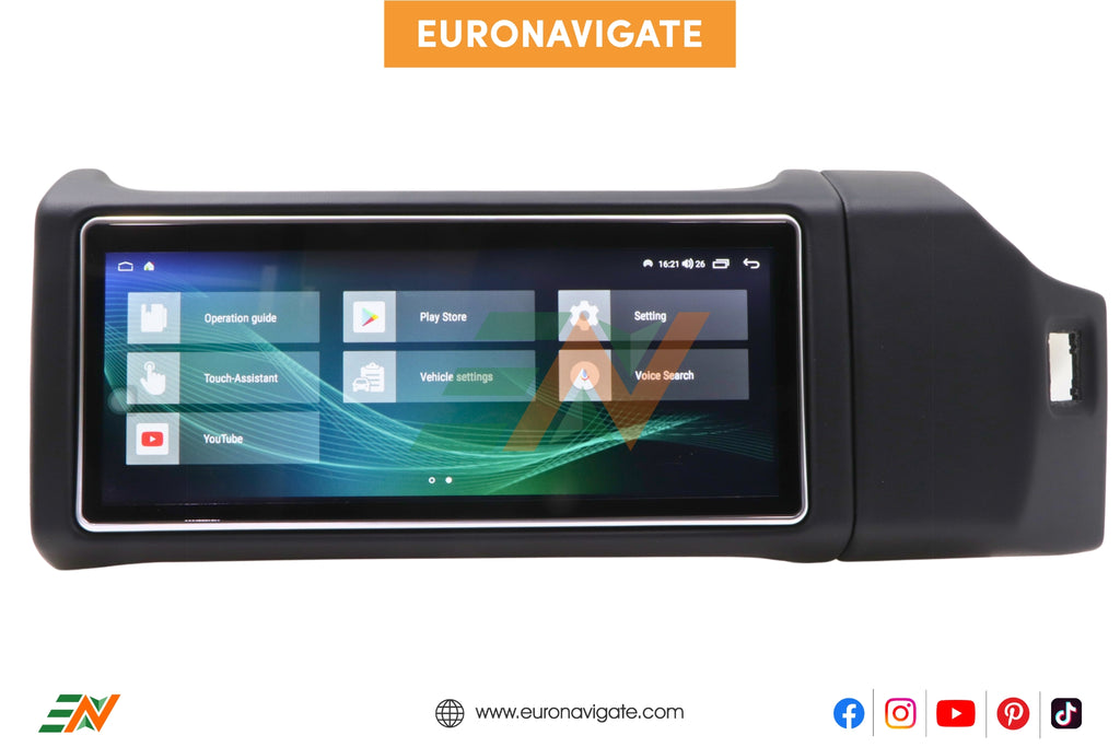 Upgrade your Range Rover Sport L494 with our Euronavigate 12.3" Android Infotainment System. Enjoy driving experience with powerful performance, Android 13.0, and a luxurious leather-framed interface for a touch of sophistication.