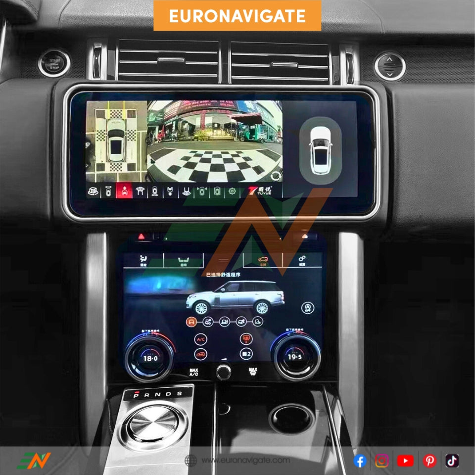 Upgrade the entertainment and connectivity of your Land Rover Range Rover Vogue L405 with the Euronavigate 12.3-inch Rotatable Car Radio, featuring advanced GPS navigation, CarPlay, and wireless retrofit.