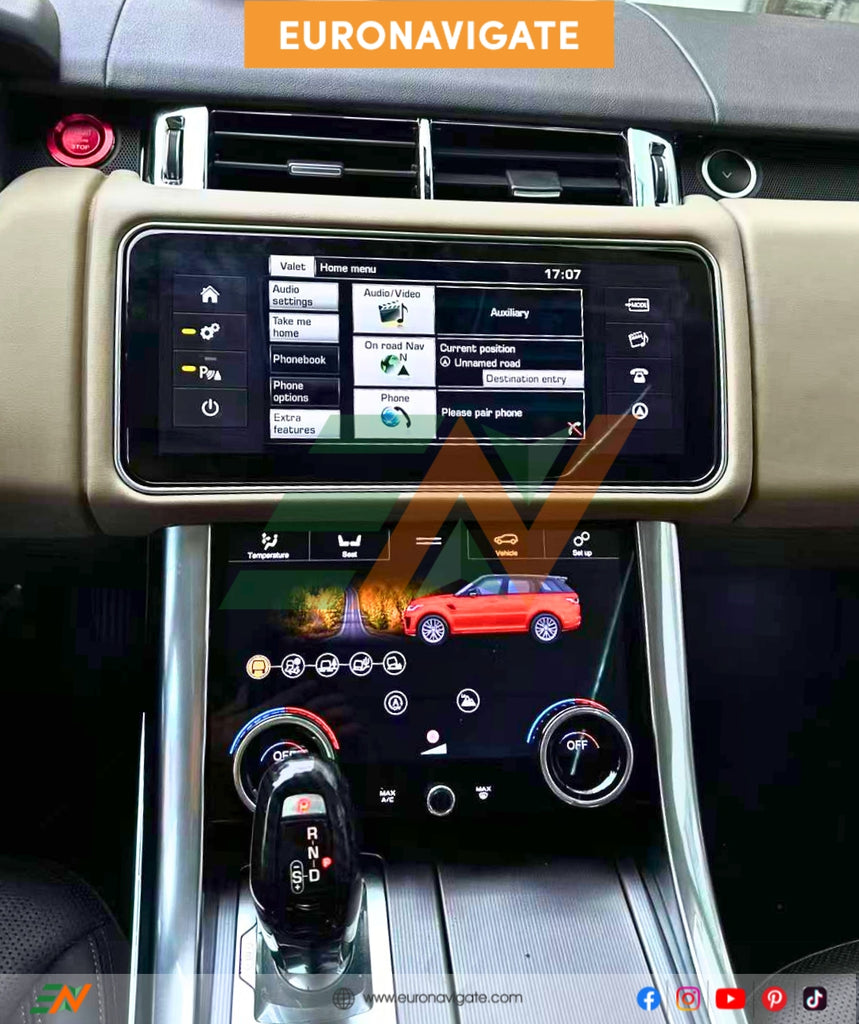 Upgrade your Range Rover Sport L494 and enjoy advanced features like GPS navigation, CarPlay, and wireless retrofit with the Euronavigate 12.3-inch Android Head Unit.