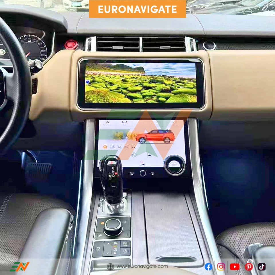 Seamlessly upgrade your driving experience with the Euronavigate 12.3-inch Android Head Unit, designed to effortlessly integrate into your Range Rover Sport L494.