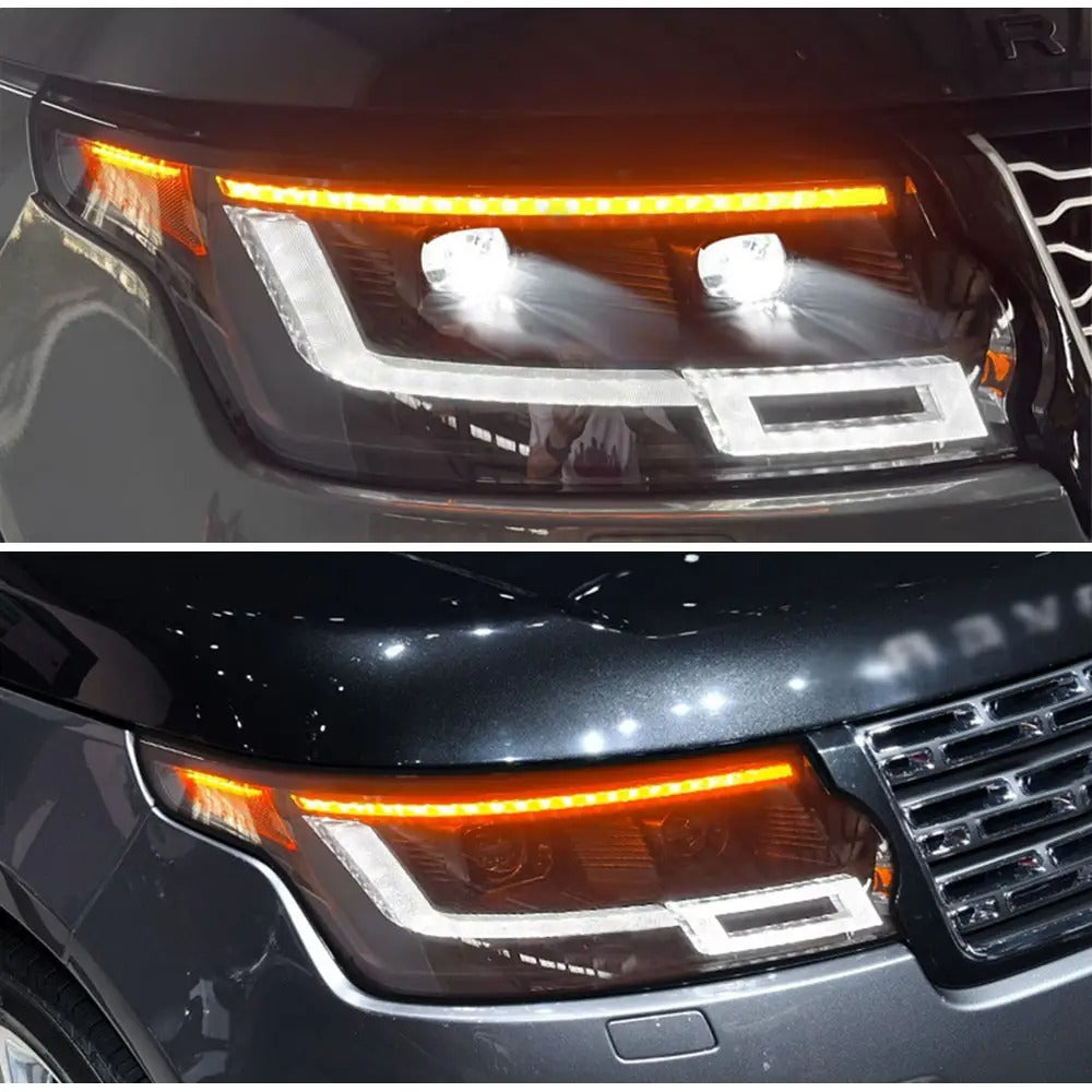 Upgrade your 2013-2017 Range Rover Vogue L405 with our Euronavigate LED Headlight Facelift-Conversion Kit. Easy installation, advanced features, free shipping, and a 1-year guarantee.