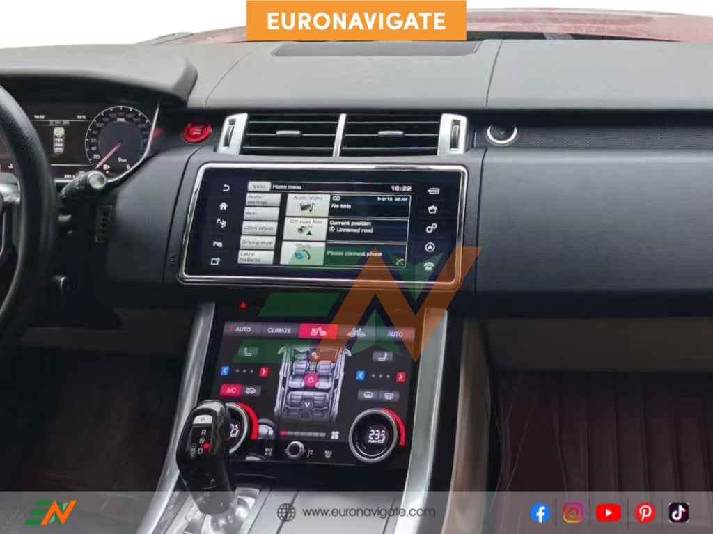 Upgrade your Range Rover Sport L494. Euronavigate 12.3" touchscreen, CarPlay/Android Auto, smooth OEM integration, plus global maps.