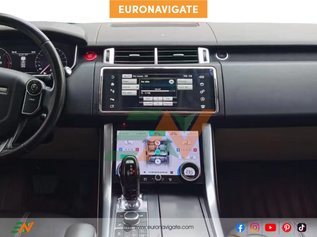 Upgrade your Range Rover Sport L494 with a Euronavigate 12.3" touchscreen. Wireless CarPlay/Android Auto, global maps, OEM integration, free shipping.